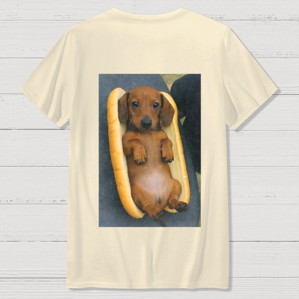 REAL HOT DOG  Back Printing Geek T-Shirt