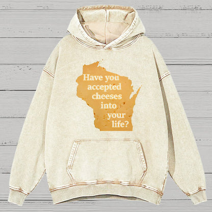 Wisconsin Cheese Pun Vintage Distressed Hoodie
