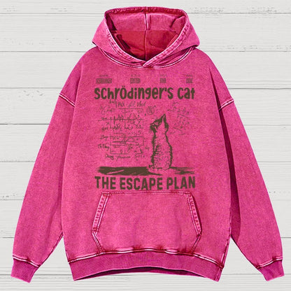 Schrodinger's Cat Escape Plan Interesting Physics Science Vintage Distressed Hoodie