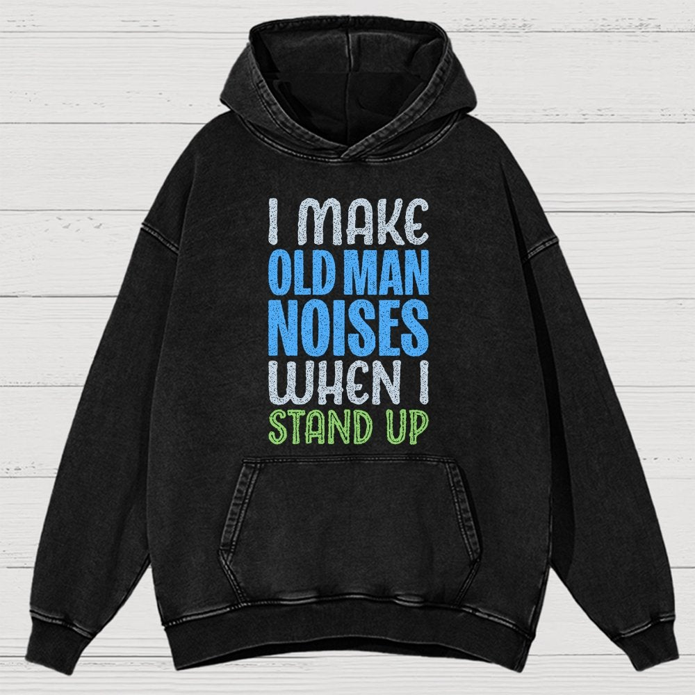 Old Man Noises Vintage Distressed Hoodie