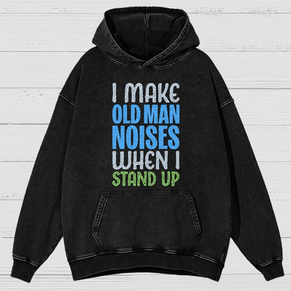 Old Man Noises Vintage Distressed Hoodie