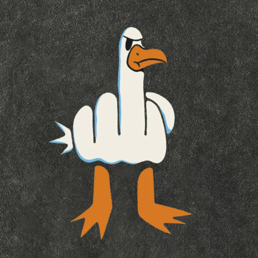 Rude Seagull Design Funny Vintage Distressed T-shirt