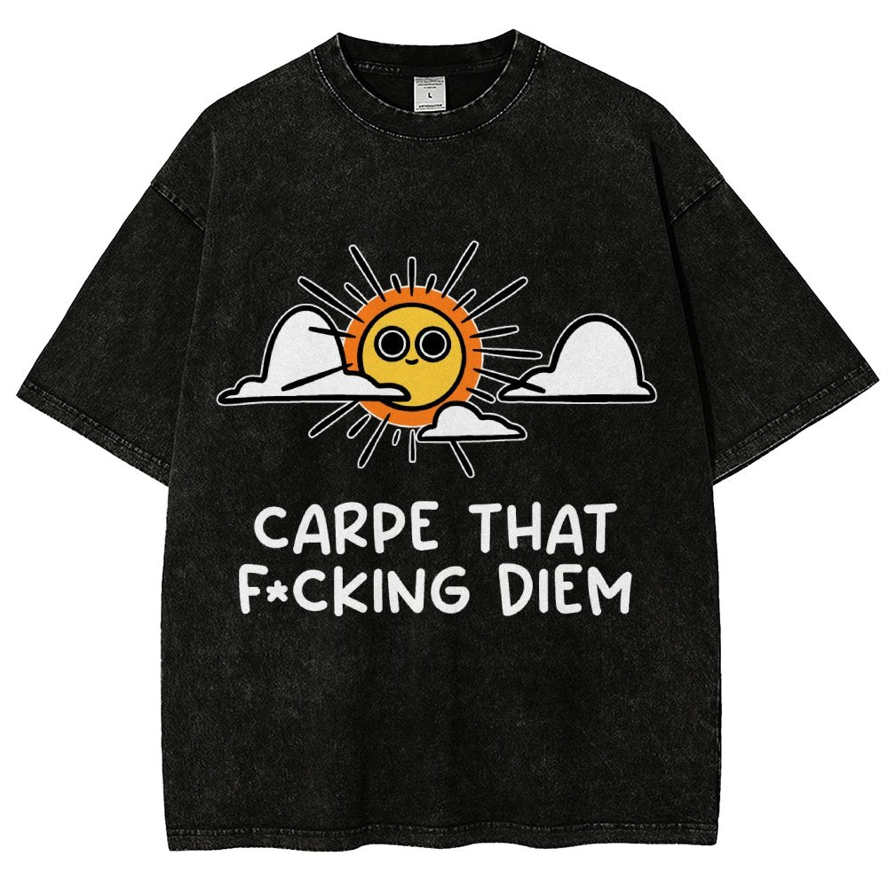 Carpe Diem Vintage Distressed T-shirt