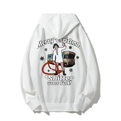 Merry Christmas Shitter Was Full Printed Back Unisex Cotton Hoodie
