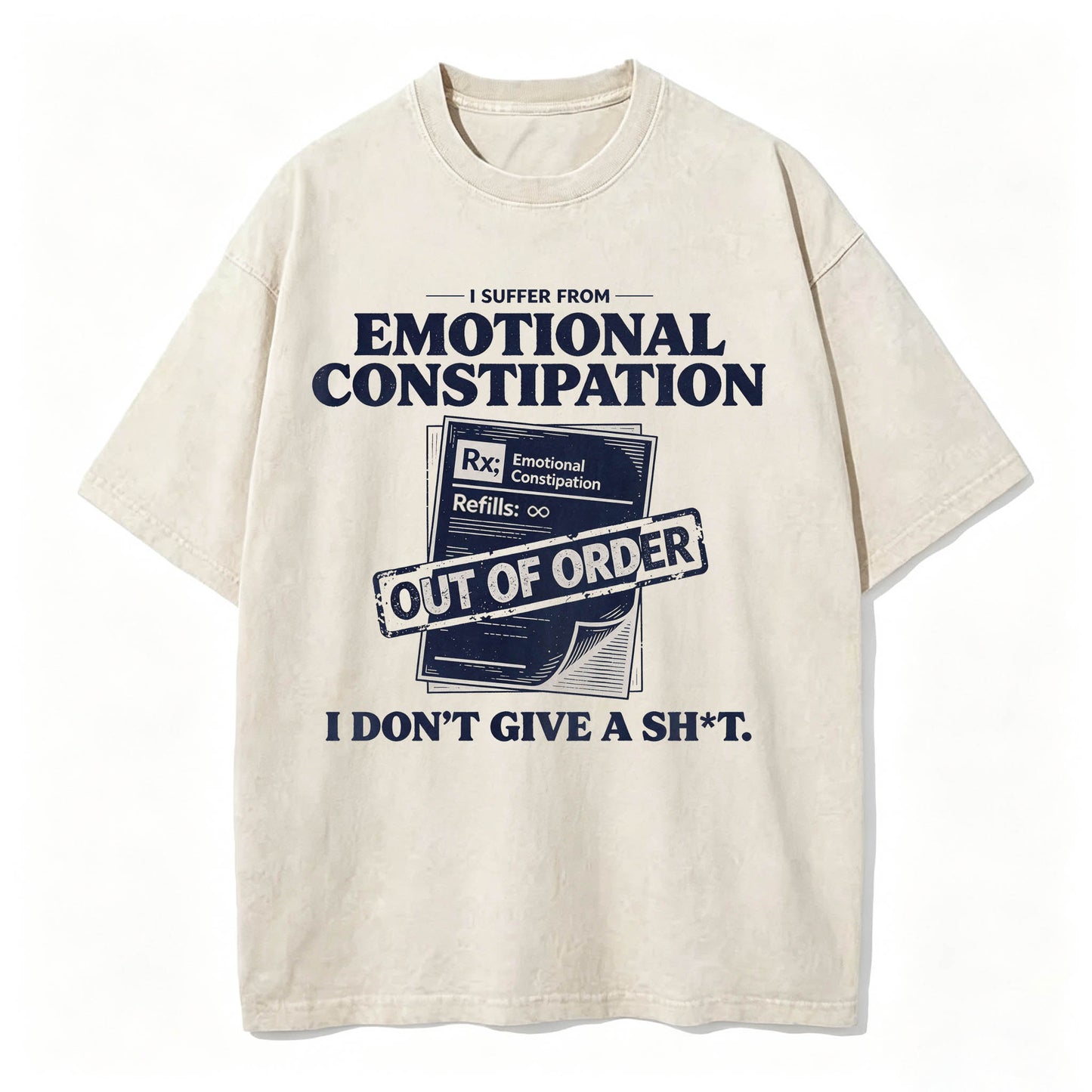 Emotional Constipation Vintage Washed Graphic Tee | Sarcastic Unisex T-Shirt