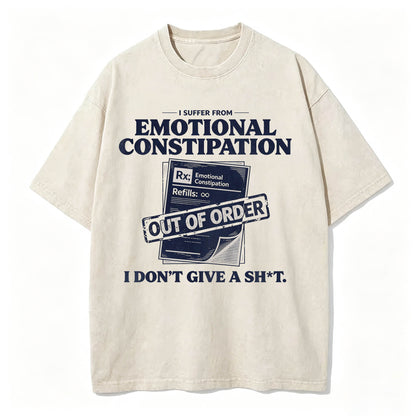 Emotional Constipation Vintage Washed Graphic Tee | Sarcastic Unisex T-Shirt