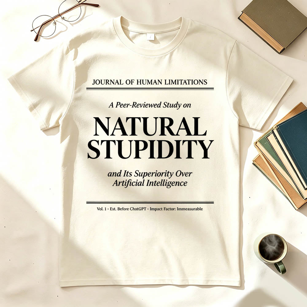 Natural Stupidity and Its Superiority Over Artificial Intelligence T-Shirt