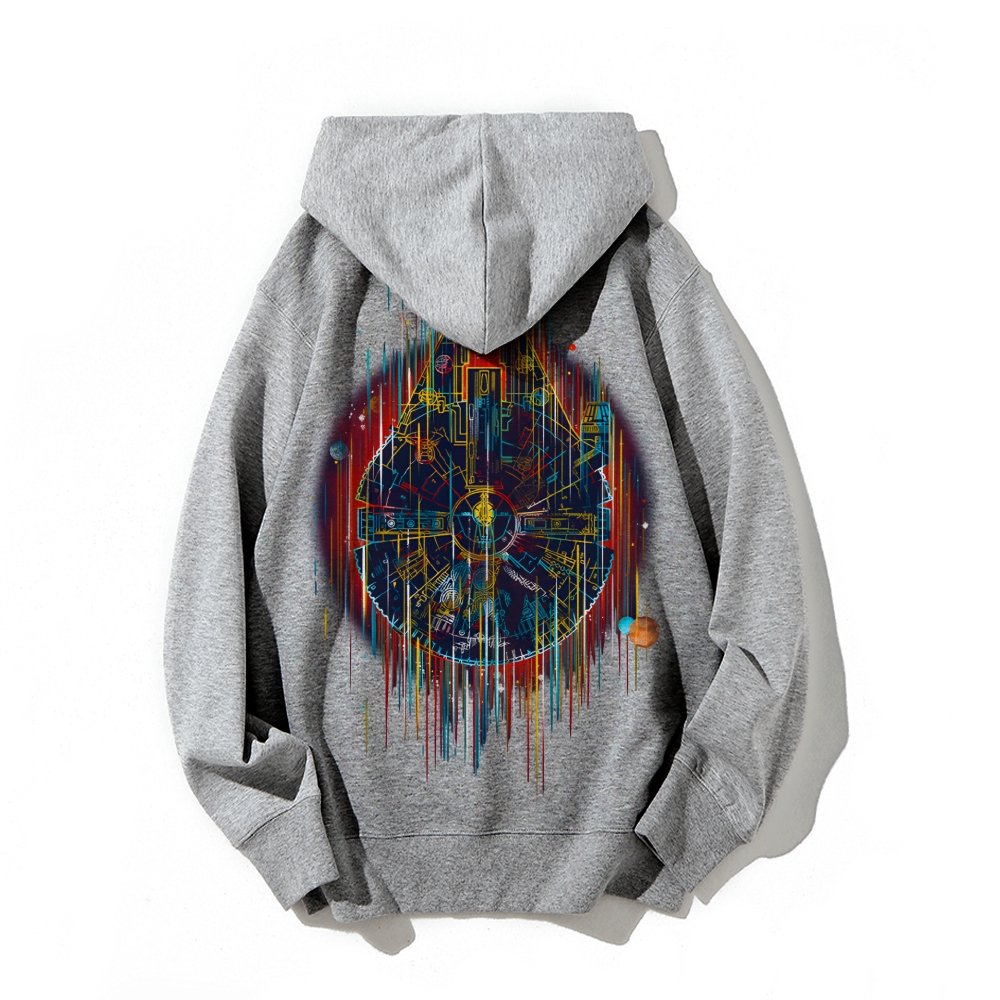 The Neon Falcon Printed Back Cotton Hoodie