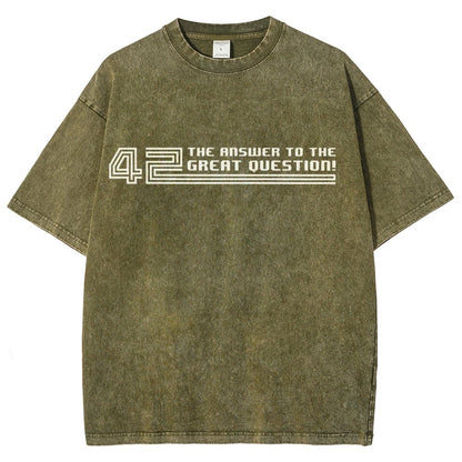 The Answer to the Great Question Vintage Distressed T-shirt