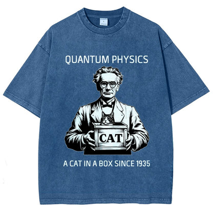 Schrödinger's Cat Quantum Vintage Distressed T-shirt