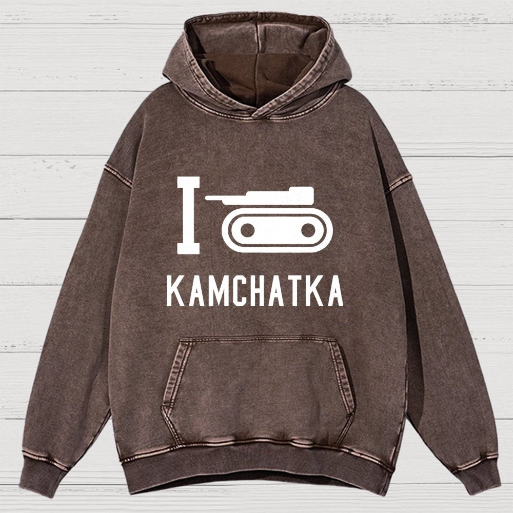 I Love Kamchatka  Vintage Distressed Hoodie