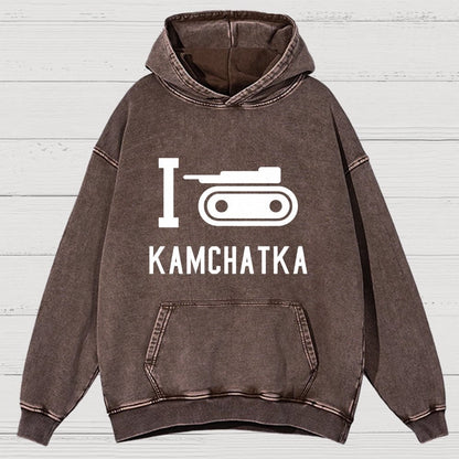 I Love Kamchatka  Vintage Distressed Hoodie
