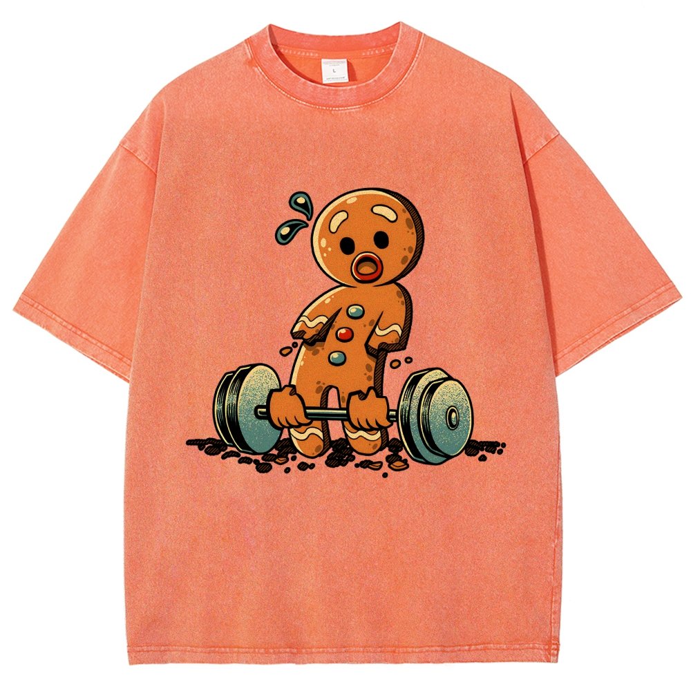 Gingerbread Workout Loosing Arms Vintage Distressed T-shirt