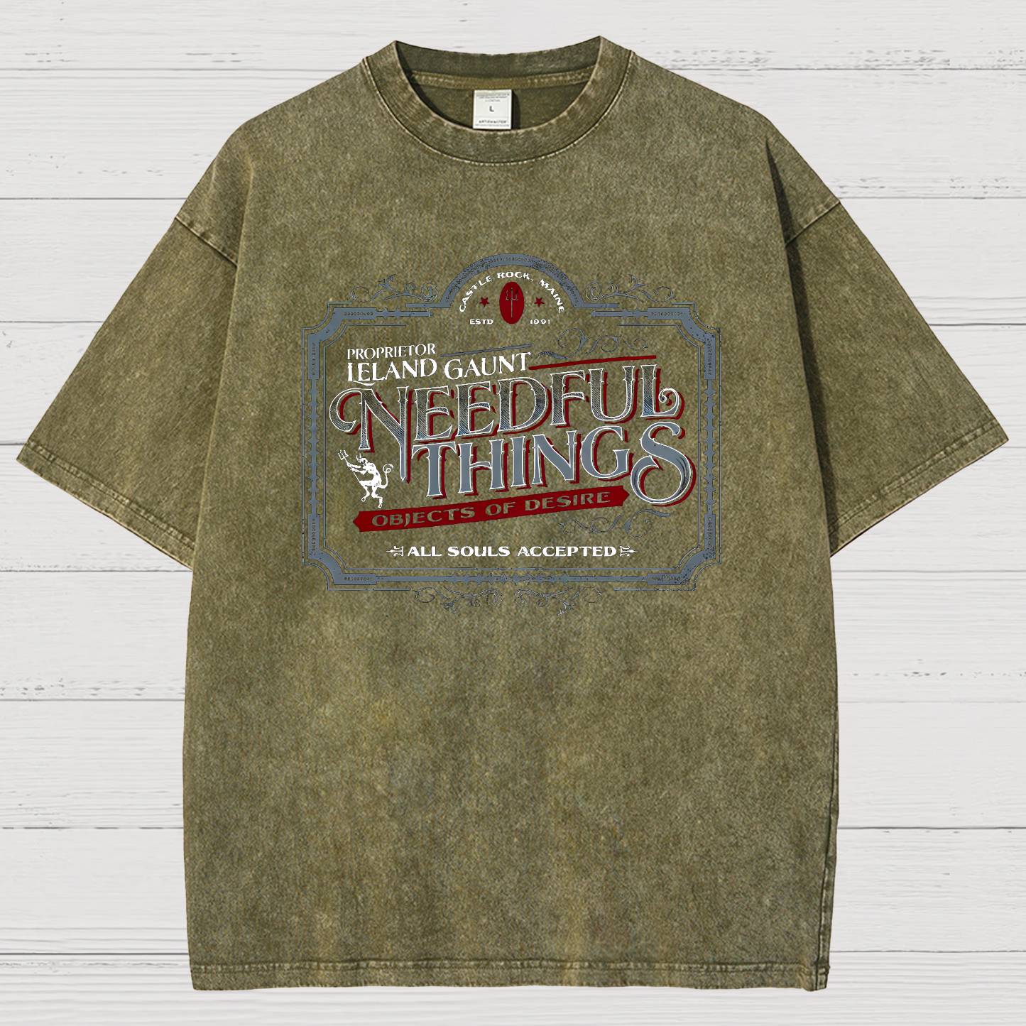 Needful Things Gothic Horror Graphic Vintage Distressed T-shirt