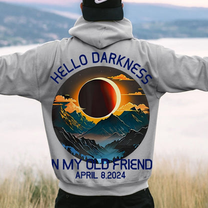 Hello Darkness My Old Friend Nerdy Graphic Geek Printed Back Cotton Hoodie