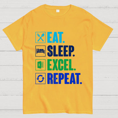 Eat Sleep Excel Repeat Funny Excel Geek T-Shirt