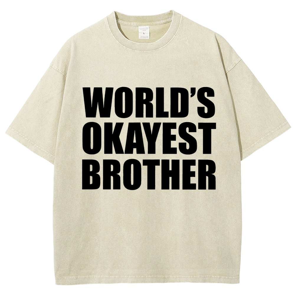 World's Okayest Brother Vintage Distressed T-shirt