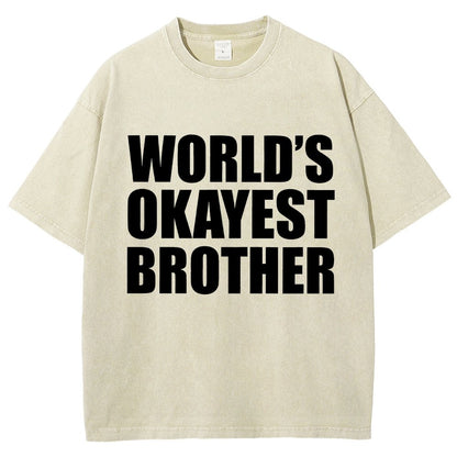 World's Okayest Brother Vintage Distressed T-shirt