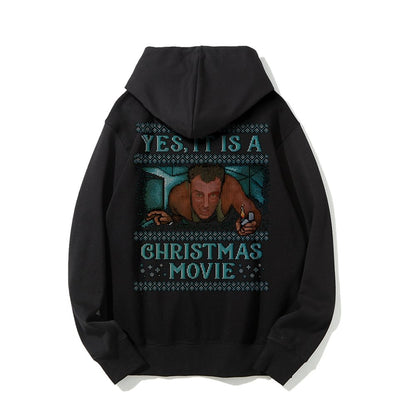 Gen-X Christmas Movie Printed Back Unisex Cotton Hoodie