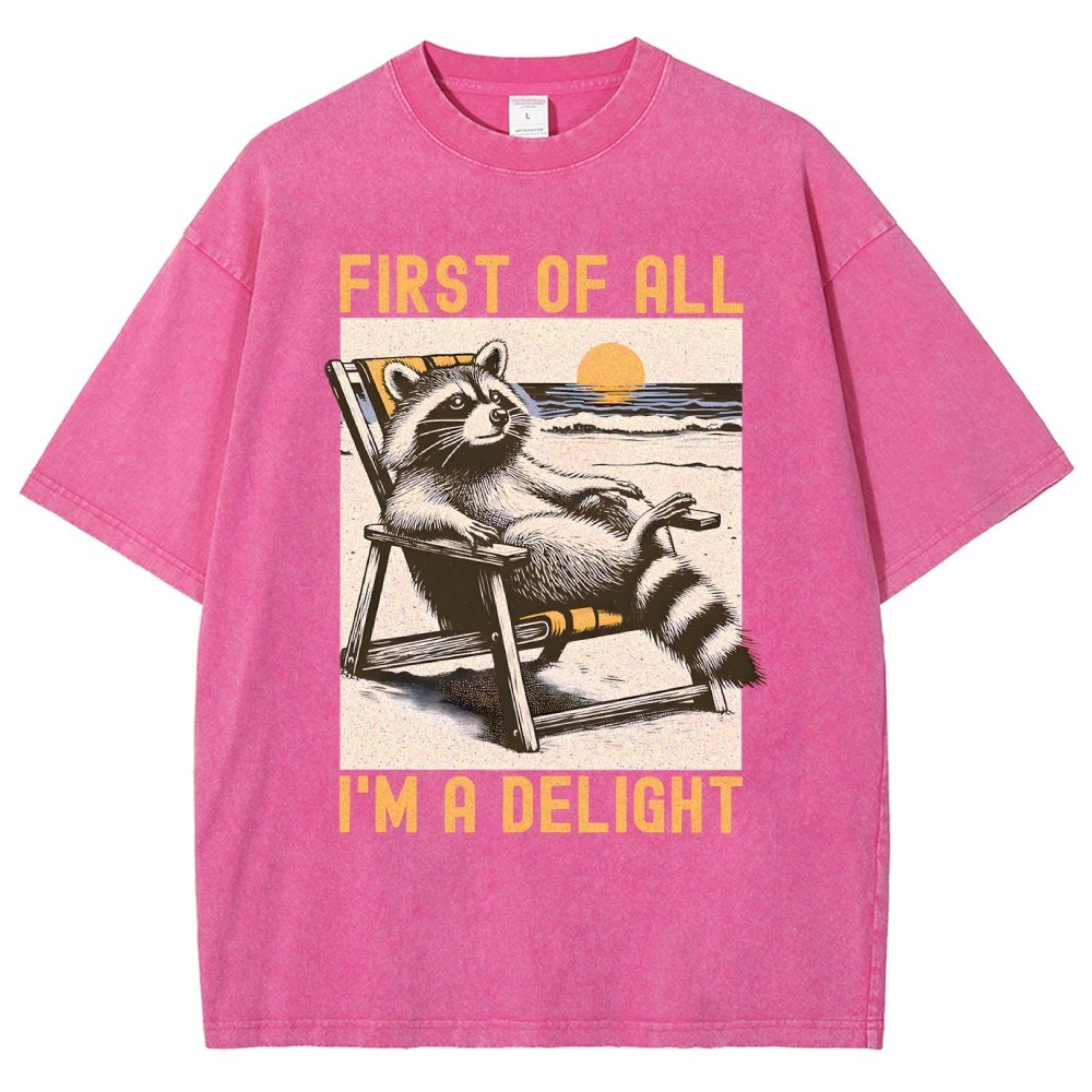 First Of All I'm A Delight Sarcastic Vintage Distressed T-shirt