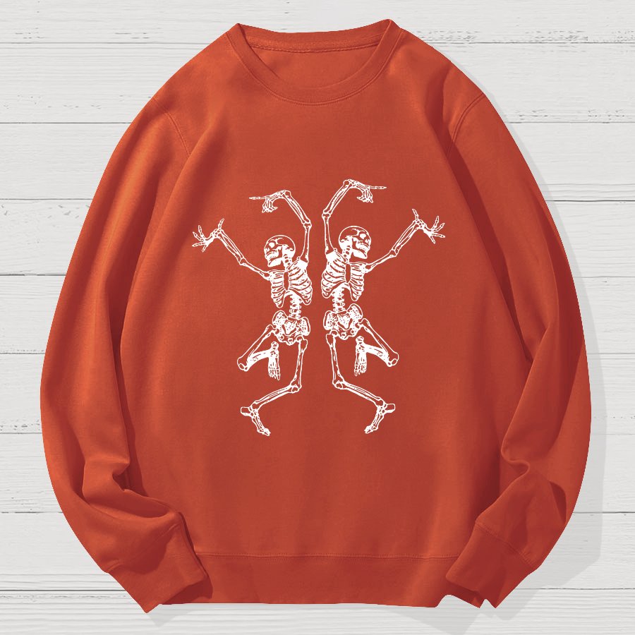 Dancing Skeleton Halloween Geek Cotton Sweatshirt