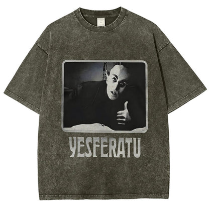 Yesferatu Funny Horror Retro Vintage Distressed T-shirt