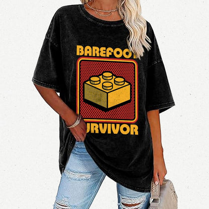 Foot Brick Survivor Vintage Distressed T-shirt