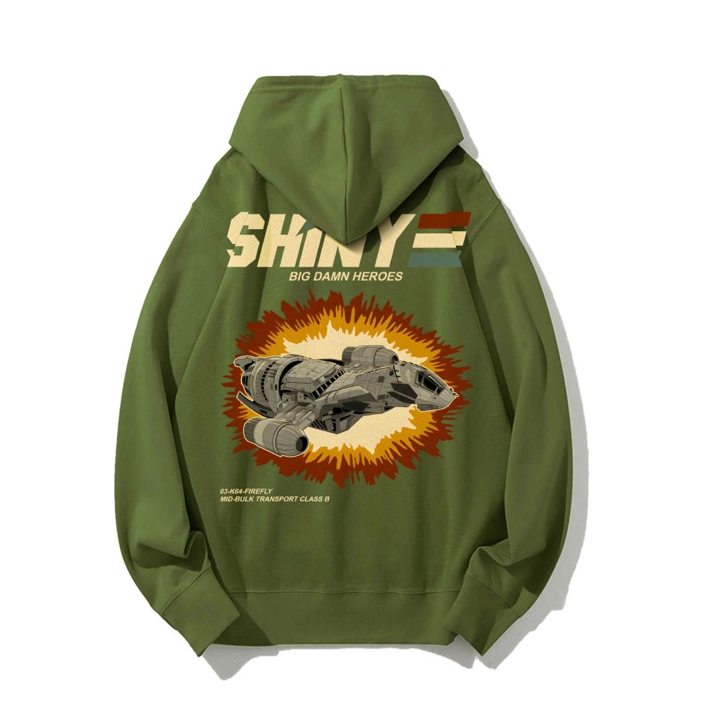 Shiny Heroes Printed Back Cotton Hoodie