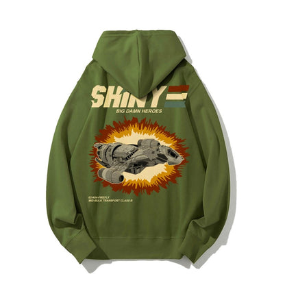 Shiny Heroes Printed Back Cotton Hoodie