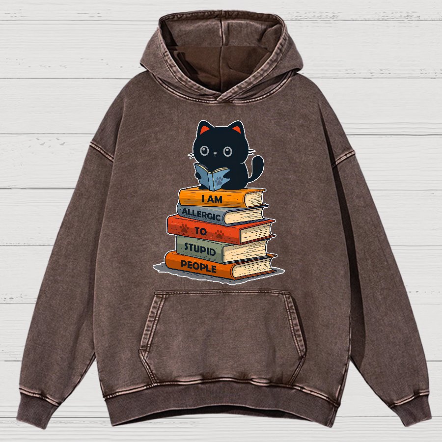 Allergic To Stupid People. Sarcasm Vintage Distressed Hoodie