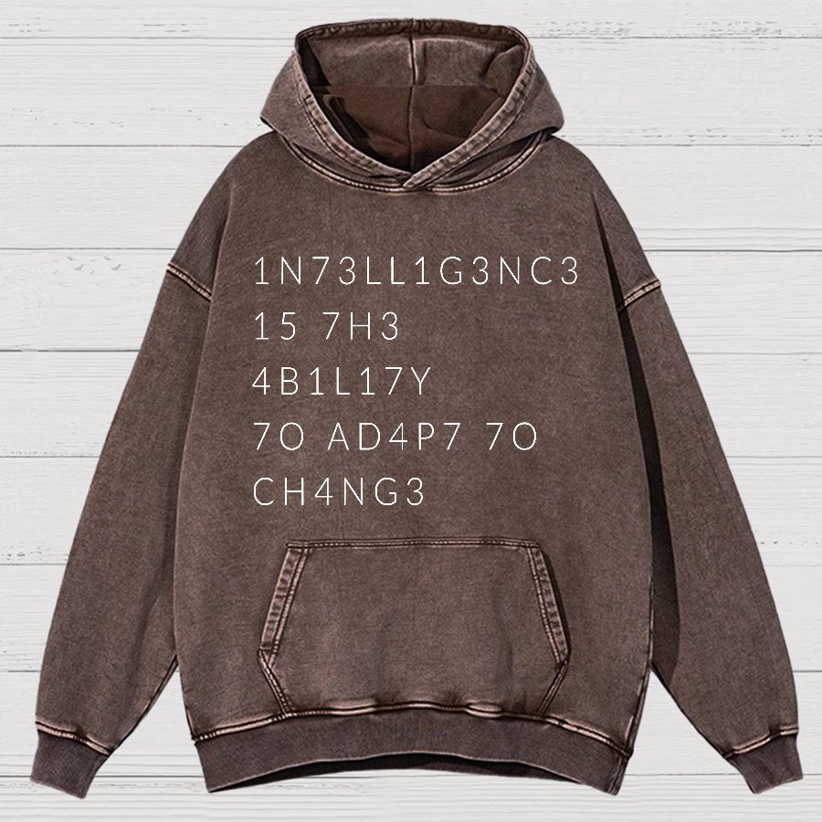 Intelligence Is The Ability To Adapt To Change Vintage Distressed Hoodie