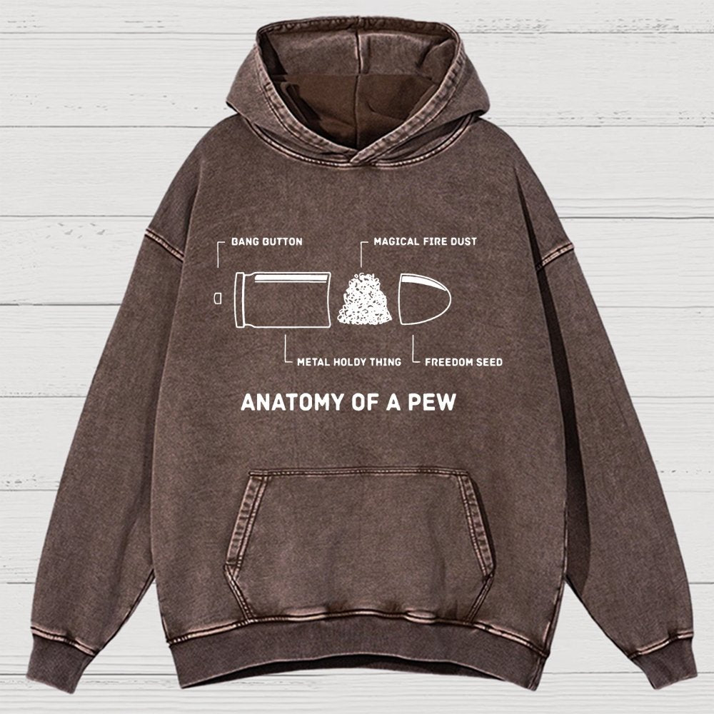 Anatomy Of A Pew Vintage Distressed Hoodie