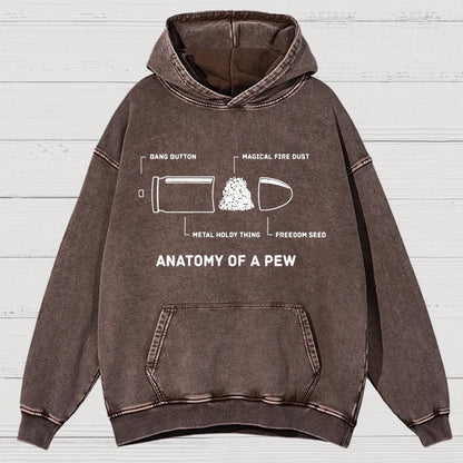 Anatomy Of A Pew Vintage Distressed Hoodie