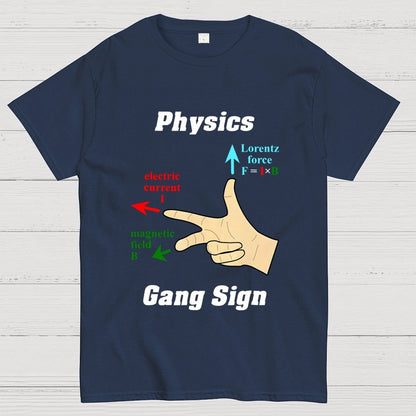 Right Hand Rule Physics Gang Sign Geek T-Shirt