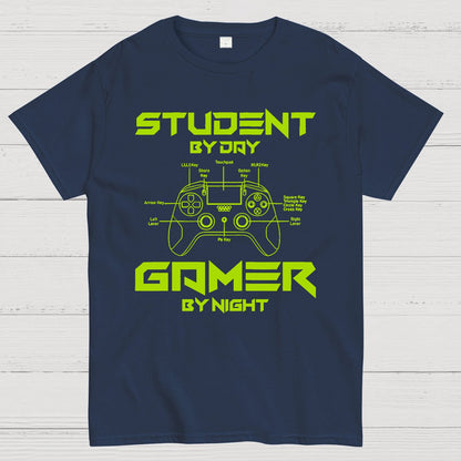 Gamer Student By Day Gamer By Night Geek T-Shirt