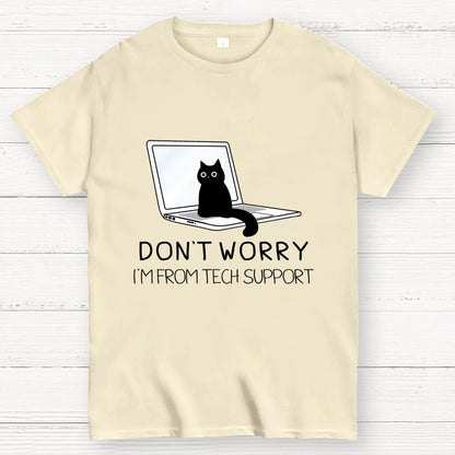 Funny Cat Tech Support Geek T-Shirt