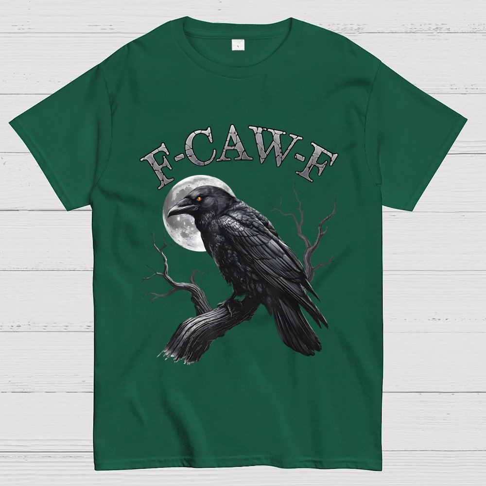 Black Crow F-Caw-F Funny Black Bird Moon Geek T-Shirt