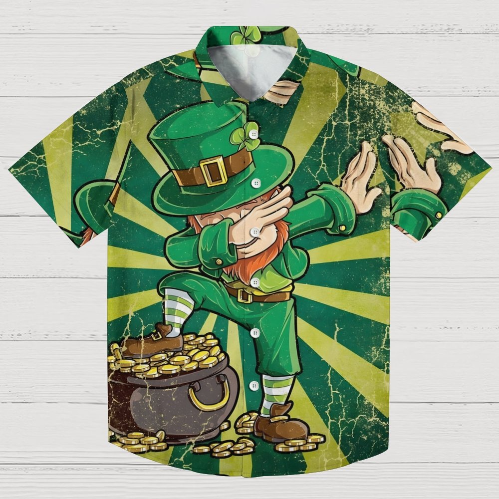 St. Patrick's Day Vintage Art Print Geek Hawaiian Shirt