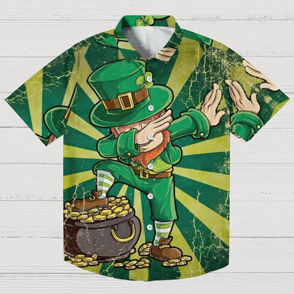 St. Patrick's Day Vintage Art Print Geek Hawaiian Shirt