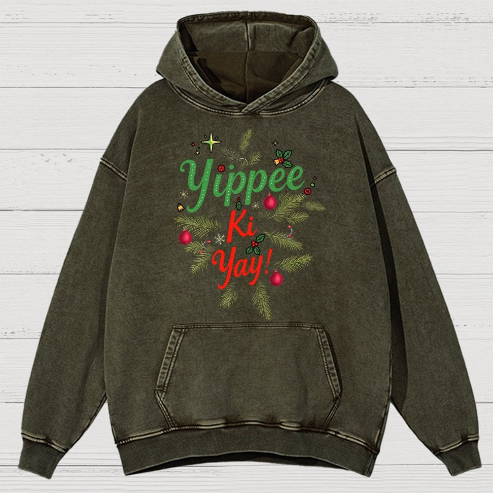 Yippee Ki Yay Vintage Distressed Hoodie