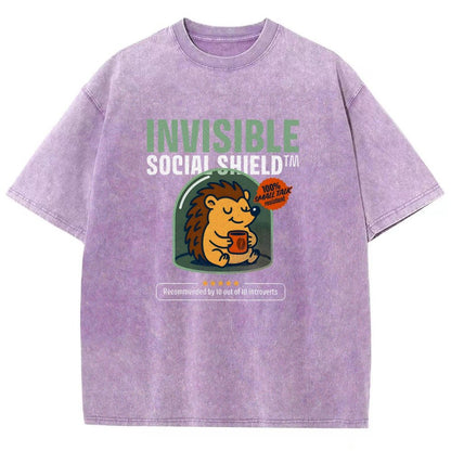 Invisible Social Shield Vintage Distressed T-shirt