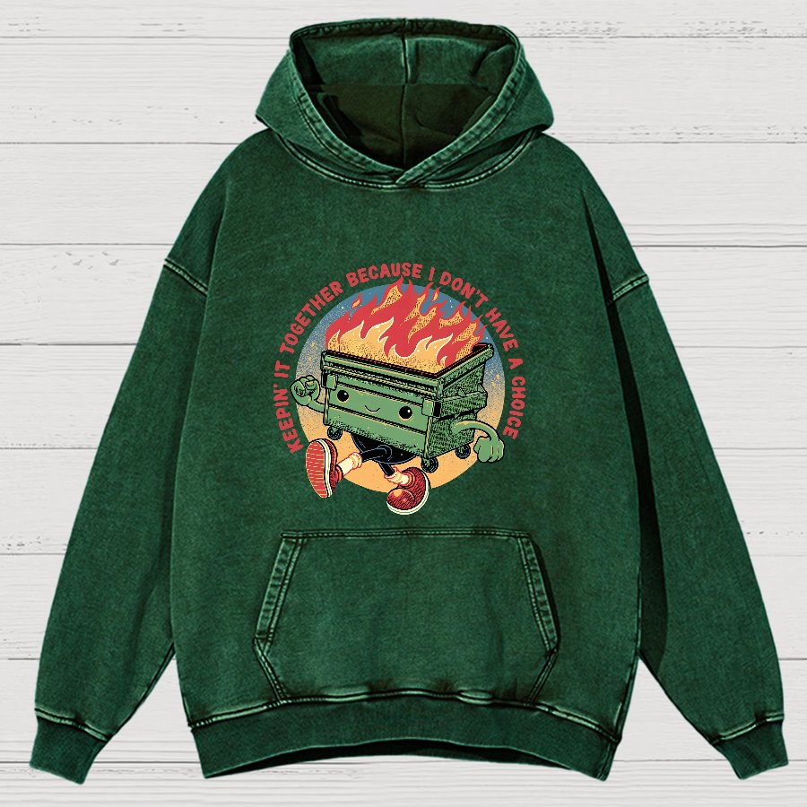 Flaming Dumpster Nerdy Vintage Distressed Hoodie