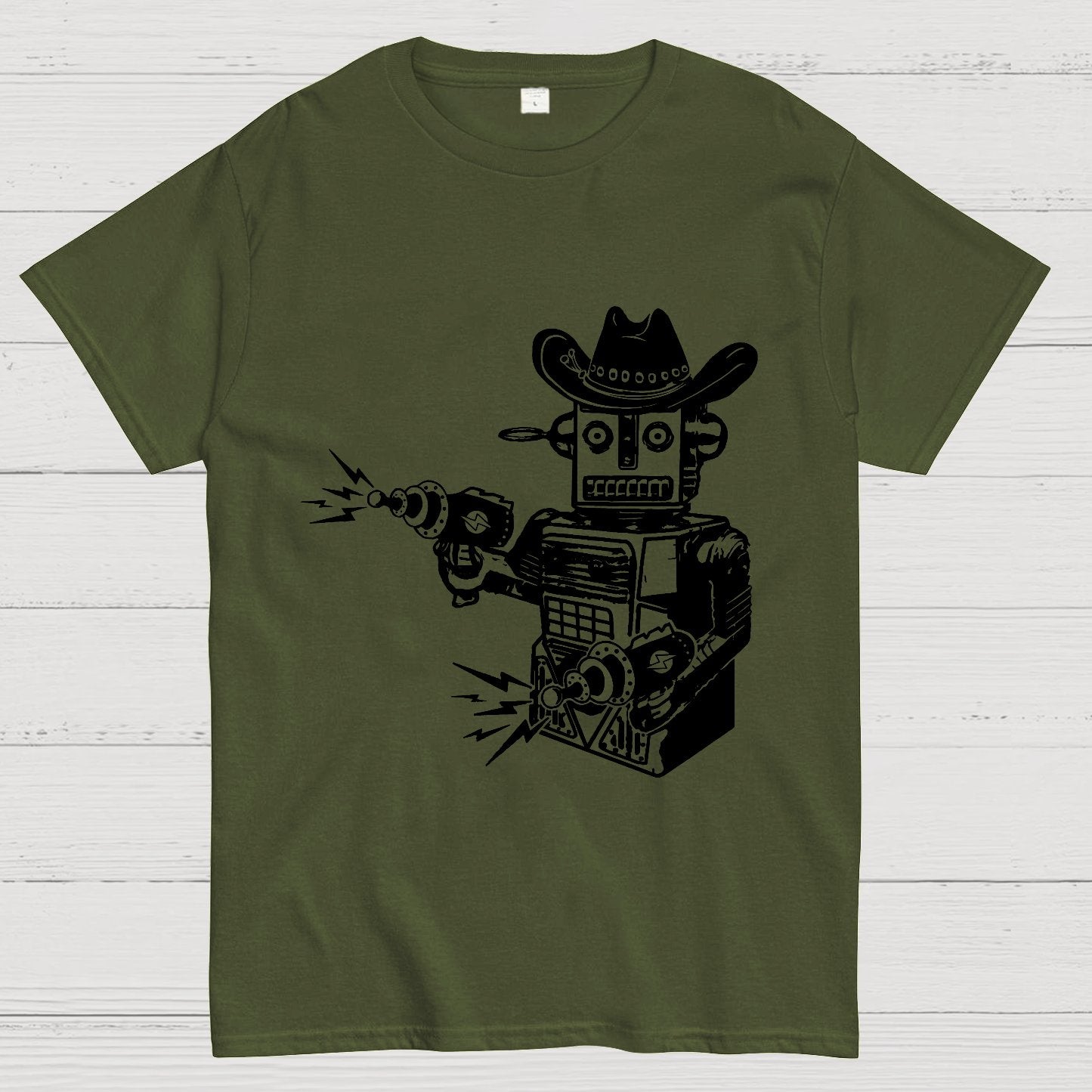 Vintage Cowboy Robot Geeky T-Shirt
