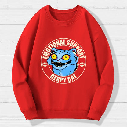 Emotional Support Cat Geek Cotton Sweatshirt