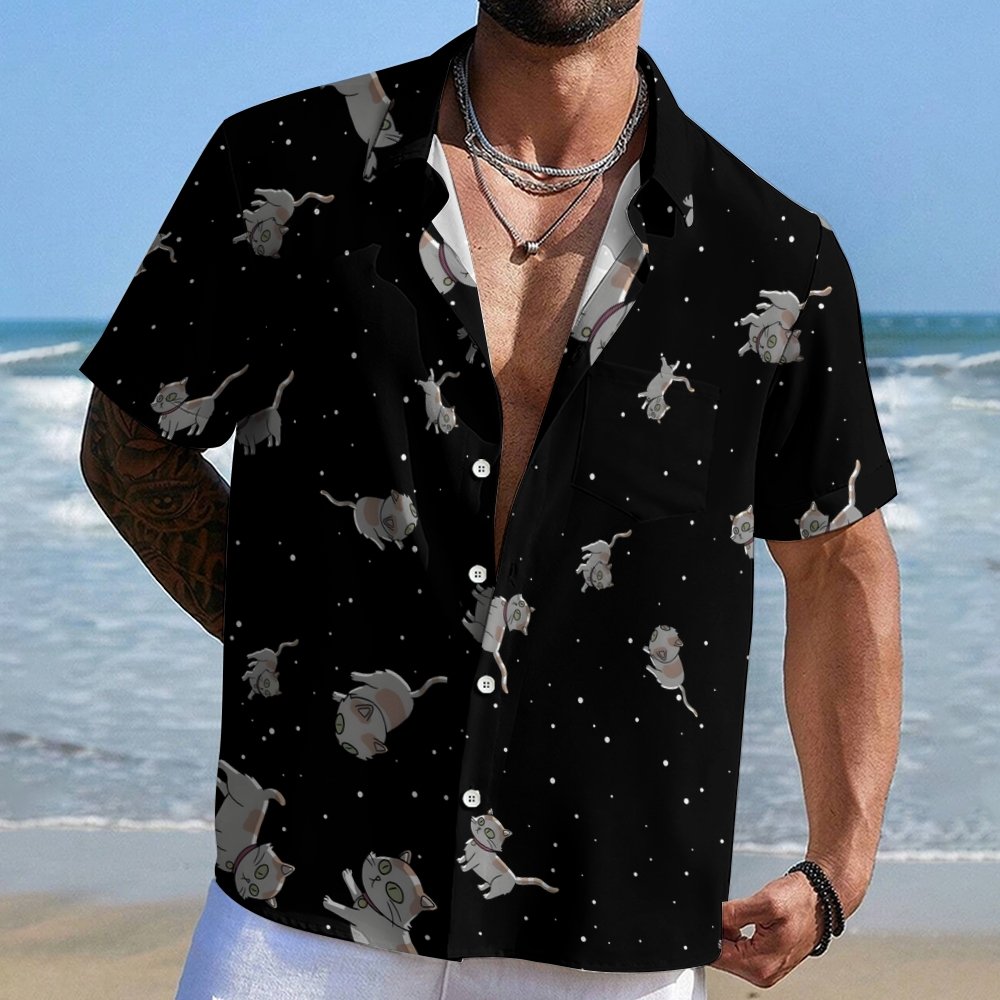 Space Cat Geek Hawaiian Shirt