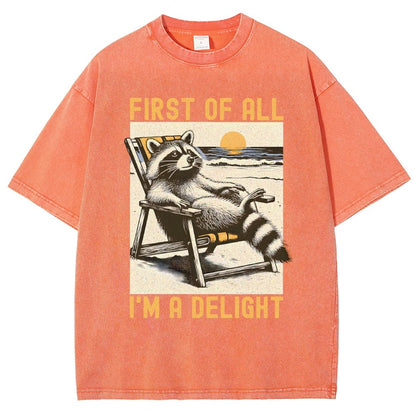 First Of All I'm A Delight Sarcastic Vintage Distressed T-shirt