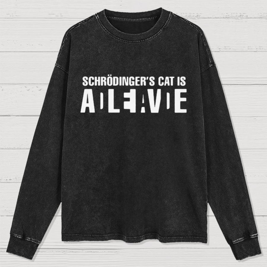 Schrödinger's Cat Adleiavde Washed Long Sleeve Tee
