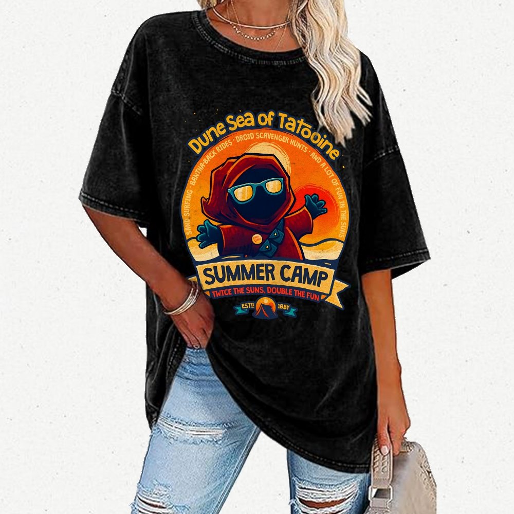 Sandy Sea Summer Camp Vintage Distressed T-shirt