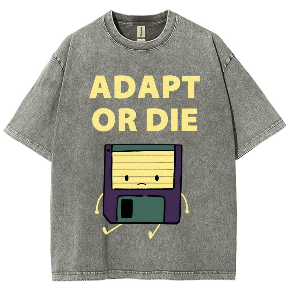 Adapt or Die Floppy Disk Vintage Distressed T-shirt