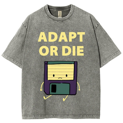 Adapt or Die Floppy Disk Vintage Distressed T-shirt